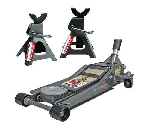 Pittsburg 3 Ton Low Profile Floor Jack And Jack Stands Set Combo With