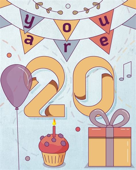 Free 20th Years Happy Birthday Animated Images And S