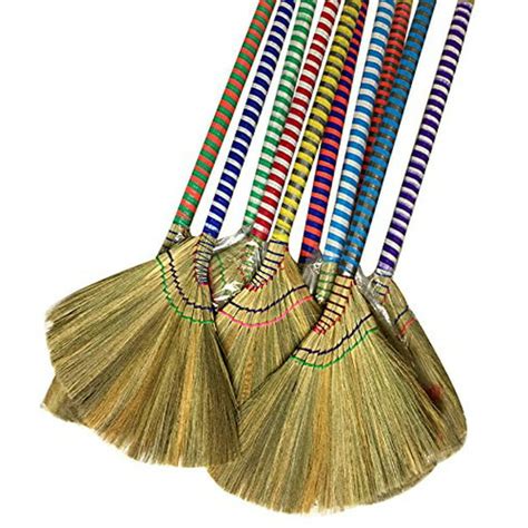Choi Bong Co Vietnam Hand Made Straw Soft Broom With Colored Handle 12