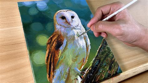 Barn Owl Wildlife Acrylic Painting Correa Art YouTube
