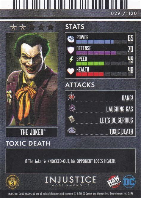 Injustice Gods Among Us Series 3 029 The Joker Foil Arcade Game Cards