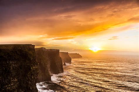 Cliffs Of Moher At Sunset In Co Clare Ireland Europe