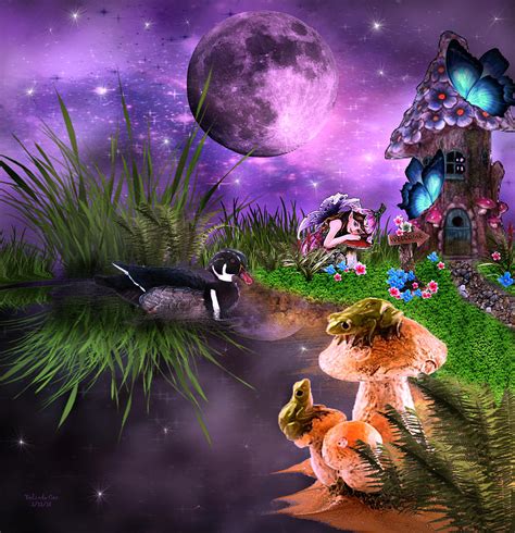 Night Time On Fairy Island Digital Art By Artful Oasis Fine Art America