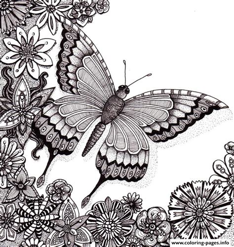 Cakirsoy this beautiful ,premium and high quality hand drawn illustration is ready to be printed. Butterflies Floers For Adults Free Coloring Pages Printable