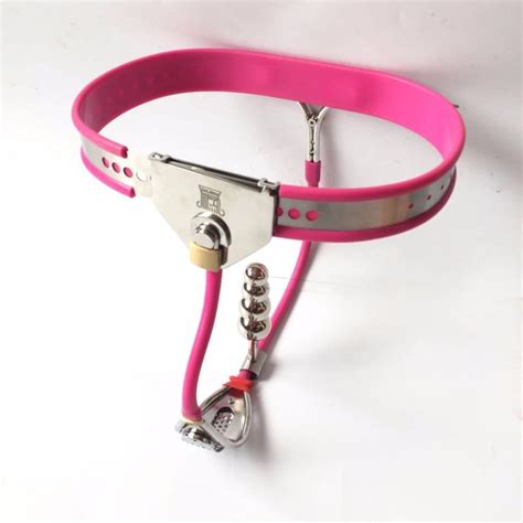 Pink Women Chastity Belt With Anal Plug Steel Panties Etsy