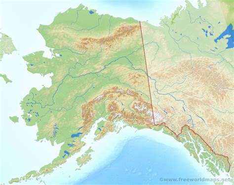 Physical Map Of Alaska
