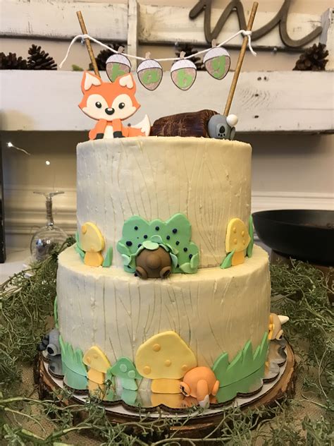 Woodland Theme Baby Shower Cake Forest Friends Baby Shower Woodland