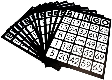 50 Pack Of Jumbo Bingo Cards With Unique Numbers