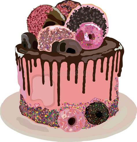 Birthday Cake With Donuts Stock Vector Illustration Of Holiday 123599510