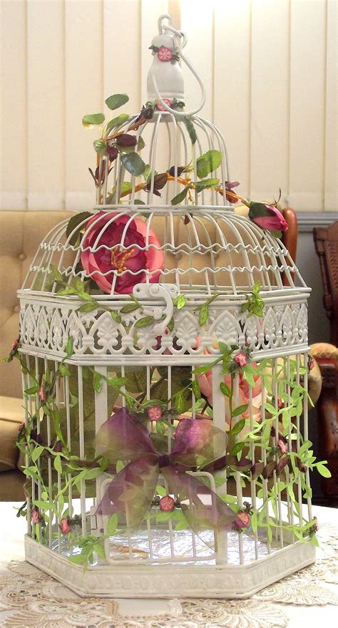 Decorated Cage For A Wedding Bird Cage Decor Bird Cage Centerpiece