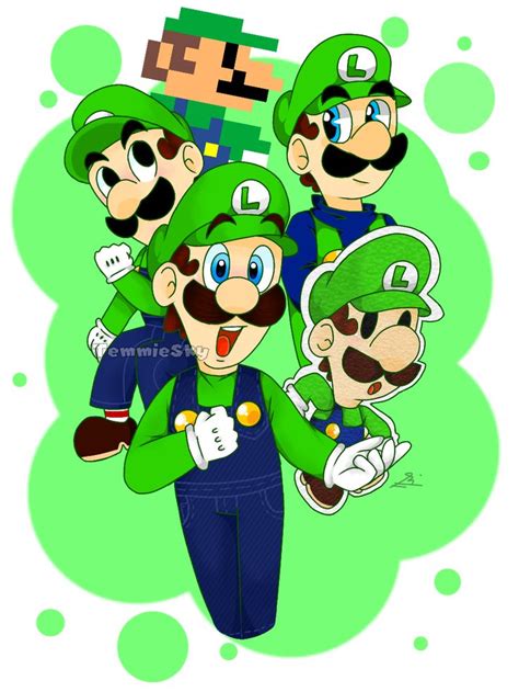 Happy 35th Anniversary Luigi By Temmieskyie On Deviantart Super