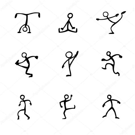 Set Of Stick Figures Various Activities Stock Vector Tobybridson