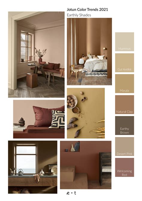 4 Color Trends 2021 Jotun Mood Boards Eclectic Earthly Shades Trends