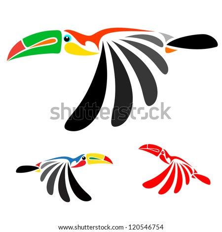 Hal ini menjadi salah satu tanda kedekatan masyarakat nusantara dengan alam sekitarnya. Vector Images of hornbill - stock vector