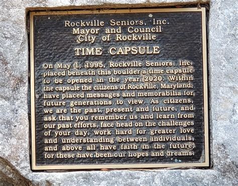 Rockville Time Capsule Buried In 1995 To Be Unearthed Montgomery