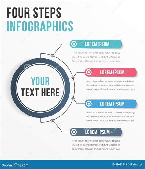 Infographic Template With Four Steps Stock Vector Illustration Of