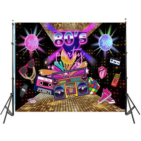80s Party Backdrop Disco Theme Retro Style Photo Backdrop Etsy