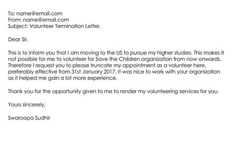 10 Volunteer Termination Letter Samples And Templates