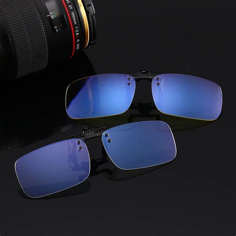 blue light blocking clip on computer glasses anti blue rays gaming eyes fatigue protection