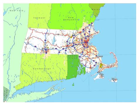 Free Vector Map State Massachusetts Us Adobe Illustrator And Pdf Download