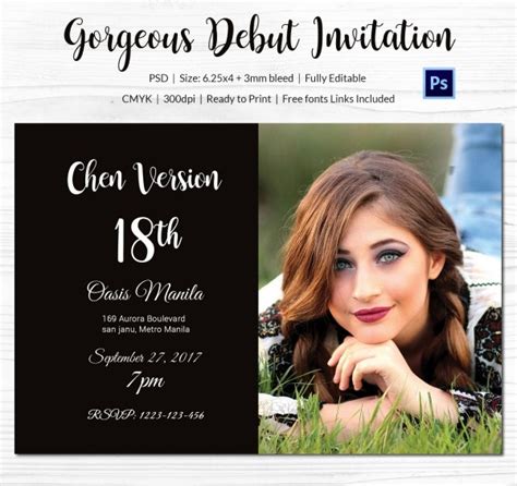 25 Best Debut Invitation Template Free Download