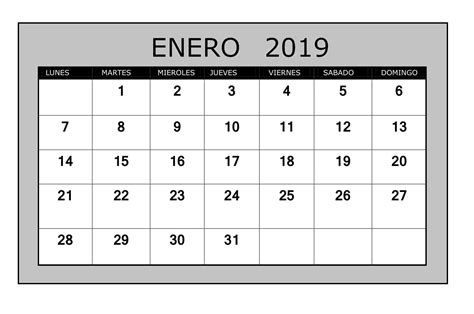 Es Decir Enero 2019 Para Imprimir Calendario 2019