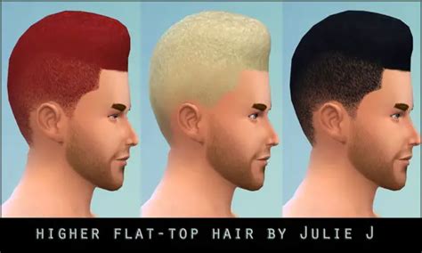 Mod The Sims Higher Flattop Hairstyle New Mesh By Julie J Sims 4 Hairs