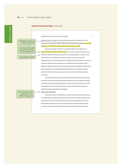 Sample Annotated Professional Paper In Apa Style Par American