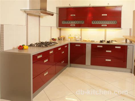 Custom Made High Gloss Red Acrylic Kitchen Cabinet Modern Design