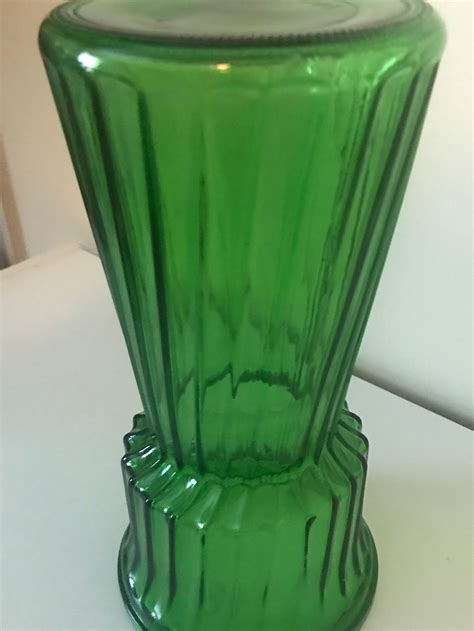 Vintage Emerald Hoosier Glass Vase Etsy