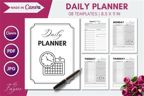 Daily Planner And Personel Organizer Canva Template