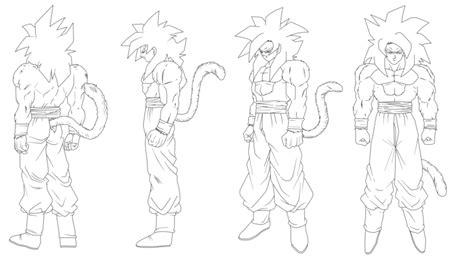 Goku Super Sayayin Fase 4 Para Colorear