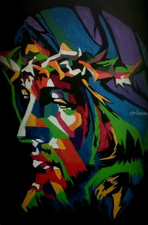 Jesus Christ Abstract Painting Paintings By Amal Augustine
