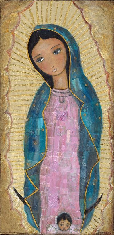 Our Lady Of Guadalupe With Angel By Flor Larios Art Print