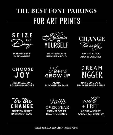 Best Font Pairings For Art Prints Elegance And Enchantment In 2021