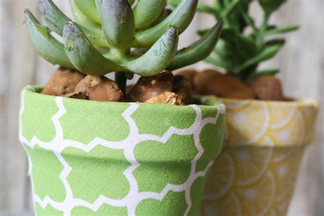 Diy Fabric Covered Flower Pots With Dollar Store Materials