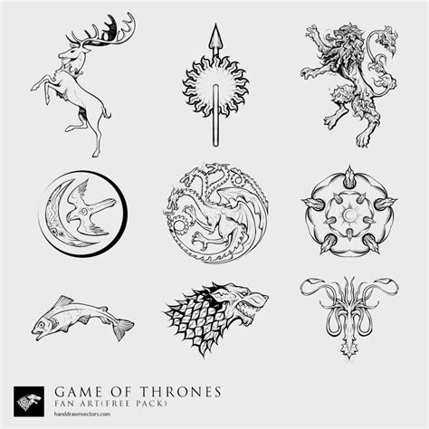 Game Of Thrones 38 Vectors Game Of Thrones Tattoo Game Of Thrones