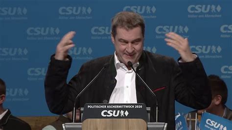 So zieht markus söder über seine kollegen her. Politischer Aschermittwoch 2020: Rede von CSU-Chef Markus ...