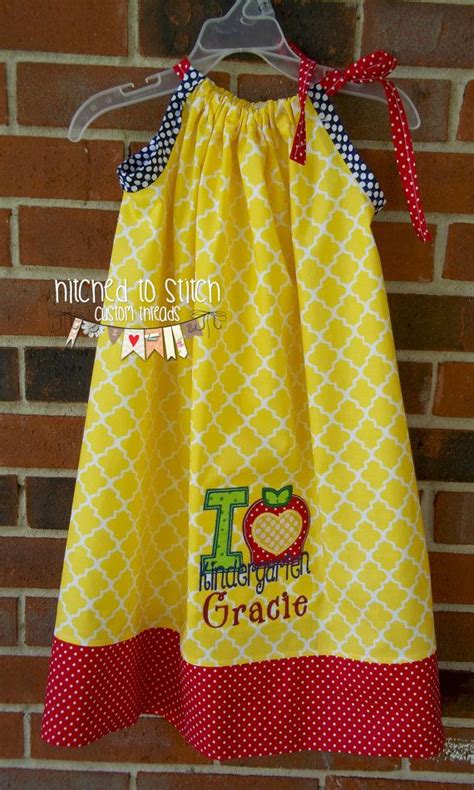 I Love Kindergarten Dress First Grade Dress 2nd By Hitchedtostitch