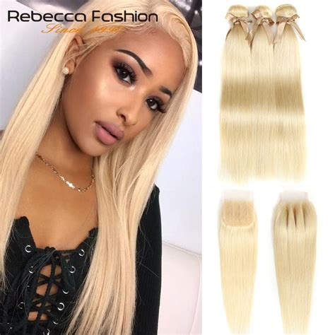 Rebecca 613 Bundles With Closure Malaysian Hair Weave Bundles Straight