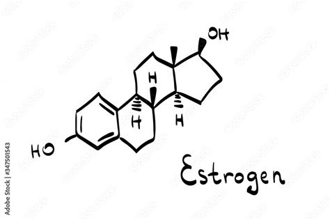 Vecteur Stock Doodle Vector Illustration Of Chemical Molecule Of Female
