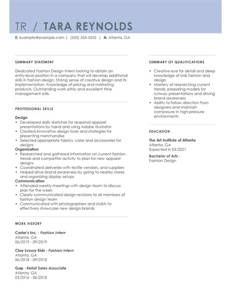 Professional Fashion Resume Examples For 2023 Livecareer
