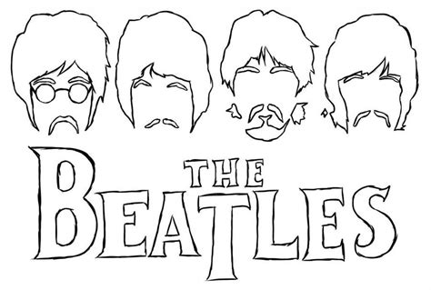 Desenho De Faces Dos Integrantes De The Beatles Para Colorir Tudodesenhos