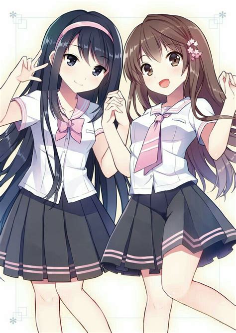 11 Besten Anime Girls Twins Or Best Friends Bilder Auf Pinterest