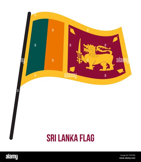 Sri Lanka Flag Waving Vector Illustration On White Background Sri