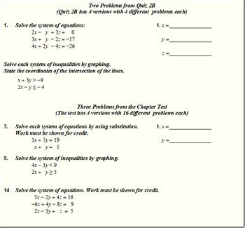 How to solve simultaneous equations using substitution? Solving Systems Of Equations Worksheet Answer Key Algebra 2 : Function family and pa fortune ...