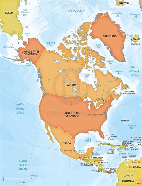 Vector Map North America Bathymetry One Stop Map