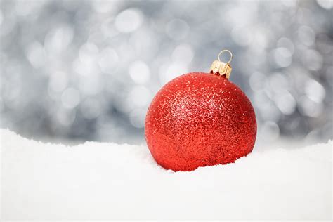 Red Christmas Ball In Snow Free Stock Photo Public Domain Pictures