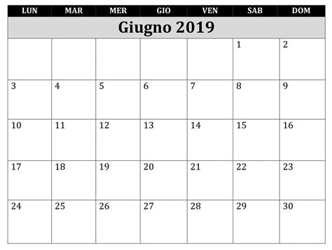 Calendario Da Stampare Giugno 2020