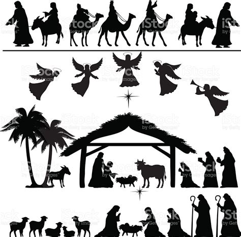 Nativity Silhouette Set Eps 8 Nativity Silhouette Silhouettes And